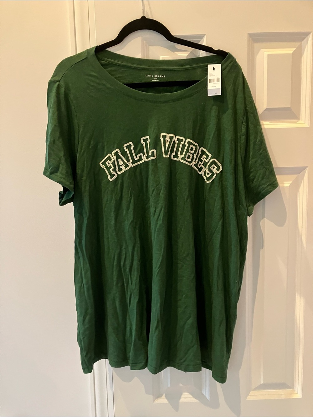 NWT Lane Bryant Fall Vibes Embroidered Short Sleeve Shirt (22/24)